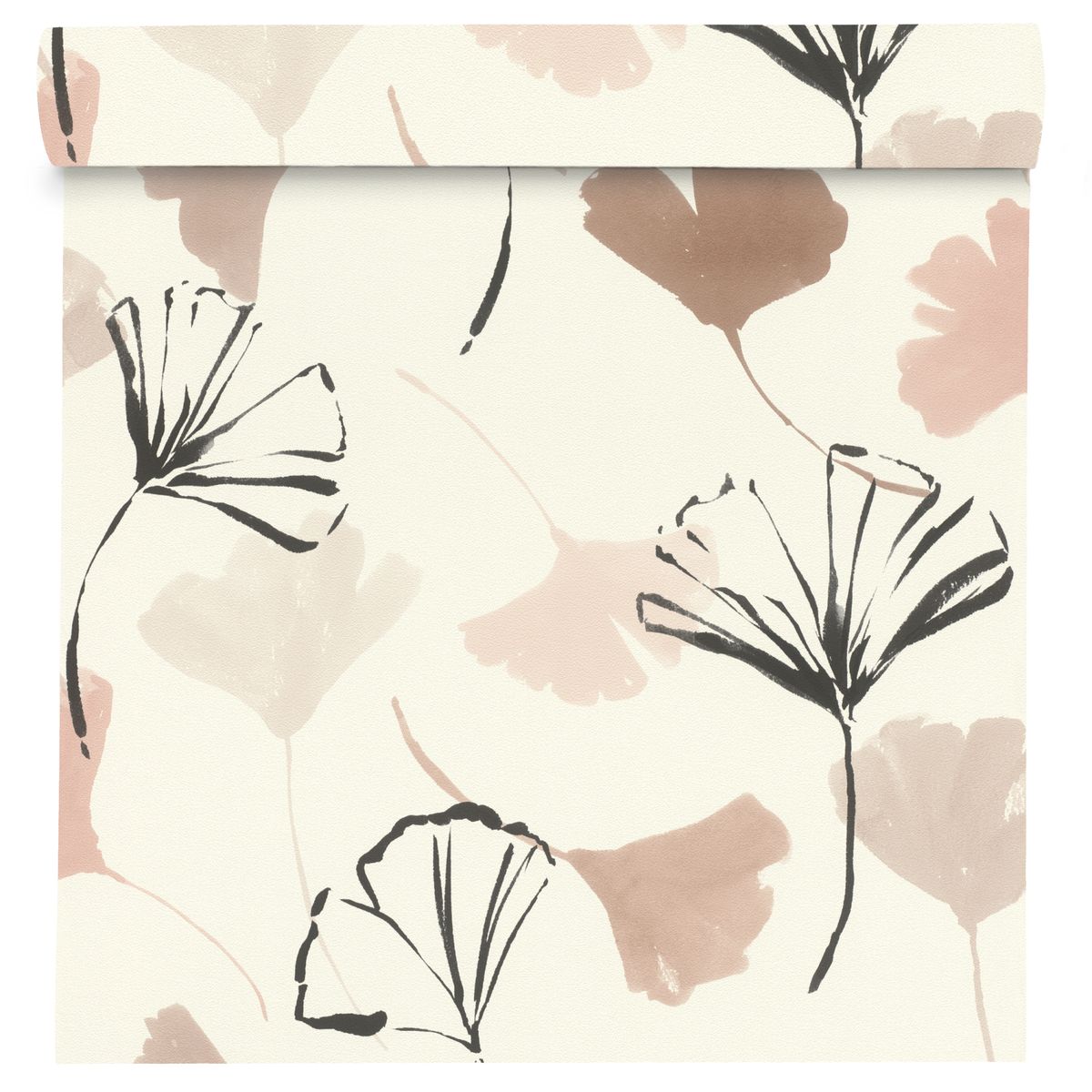 Tapeta Liście 690118 beżowa winylowa na flizelinie