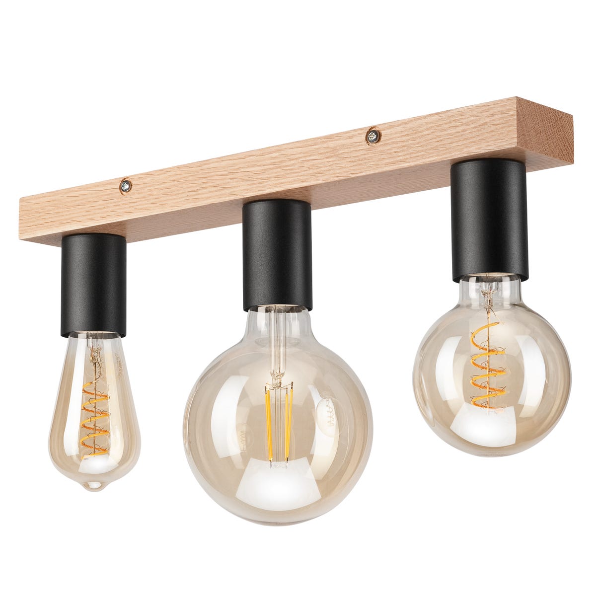 Lampa sufitowa Vito Oak dąb 3 x E27 Lamkur
