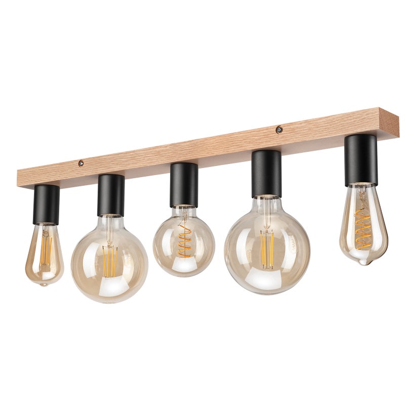 Lampa sufitowa Vito Oak dąb 5 x E27 Lamkur