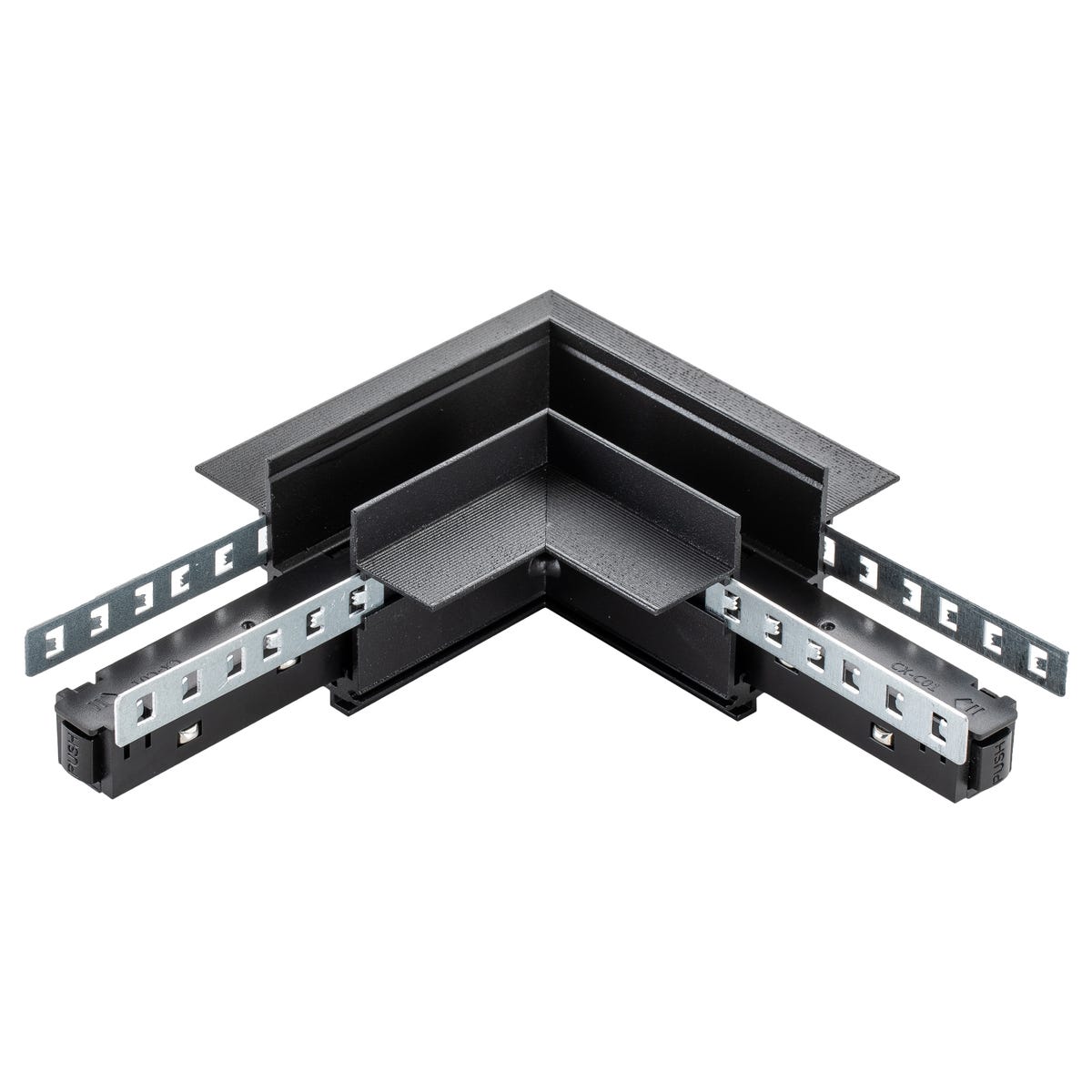 Łącznik L M-Line czarny poziomy podtynkowy 1F DPM