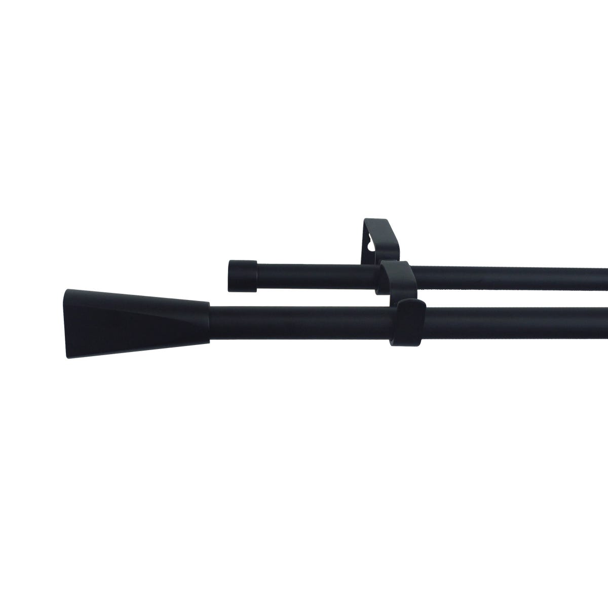 Karnisz teleskopowy podwójny Pommel 160-300 cm czarny mat 16/19 mm Inspire