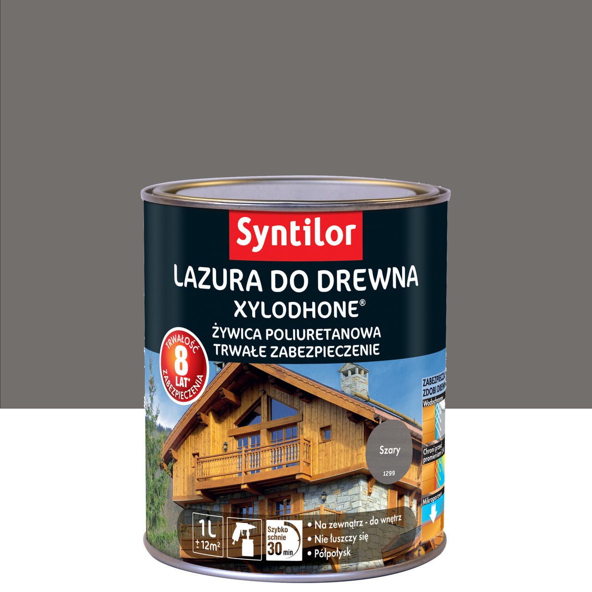 Lazura do drewna Xylodhone HP 1 l Szary Syntilor