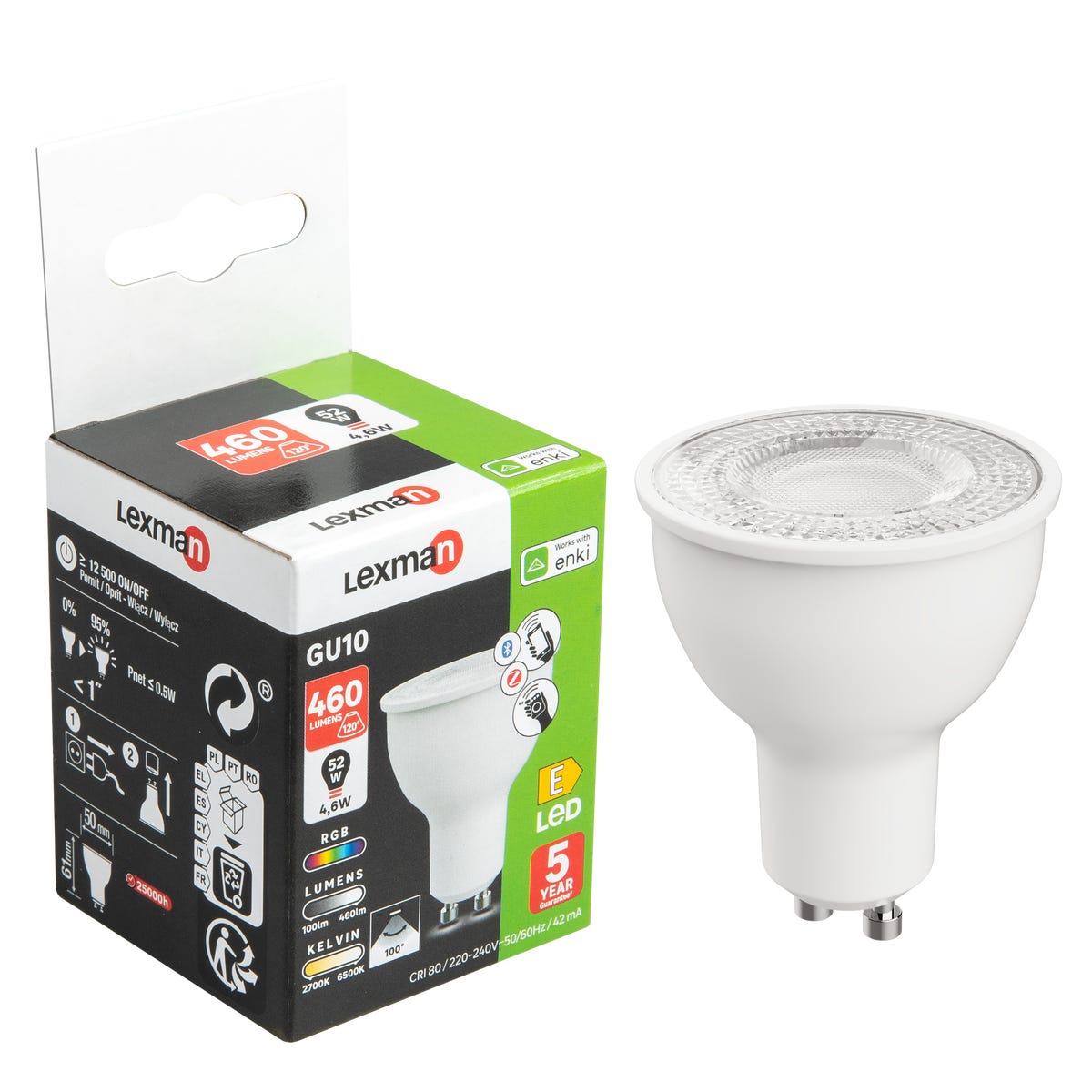 Żarówka Smart Enki LED GU10 4,6 W = 52 W 460 lm Lexman