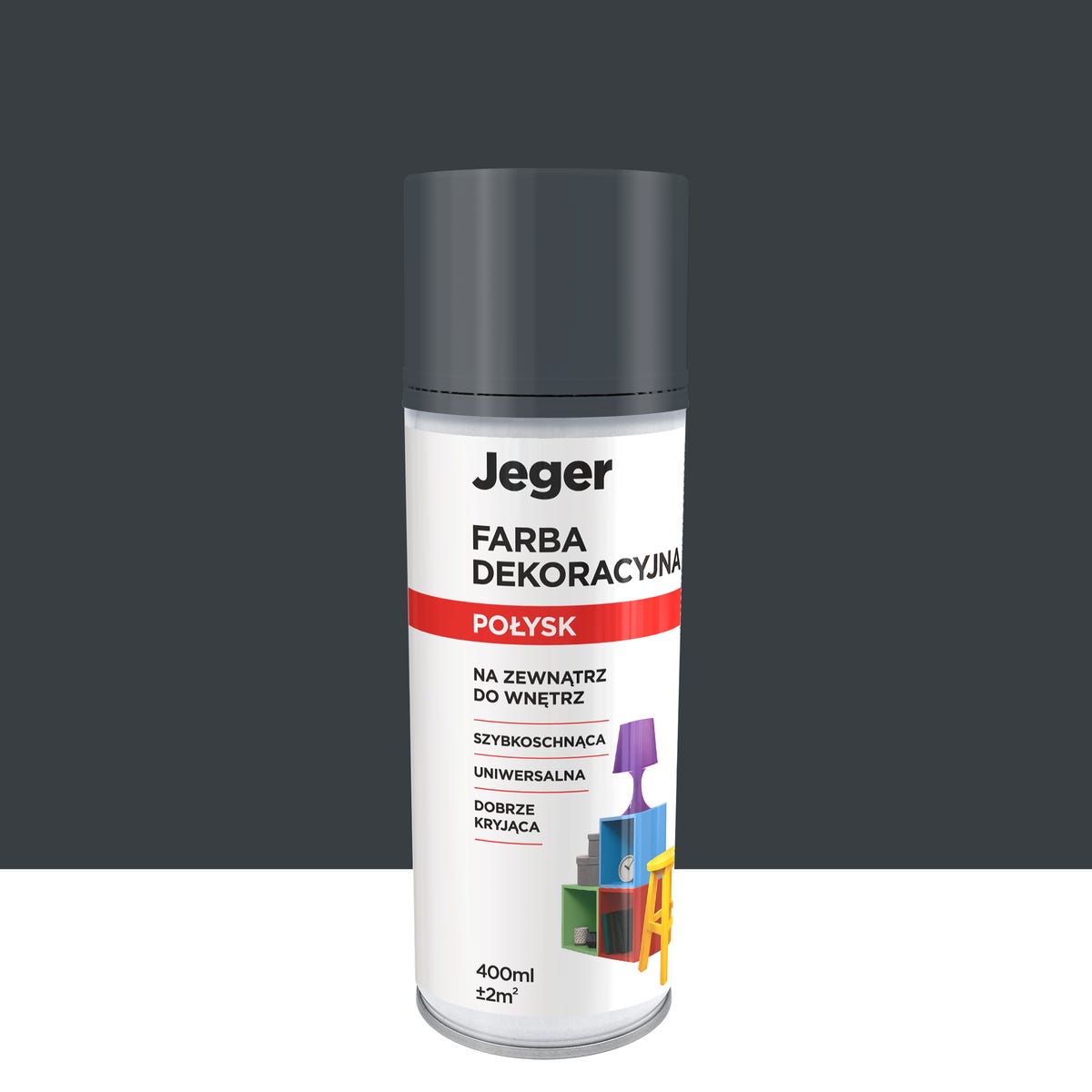 Spray 0.4 l szary połysk Jeger