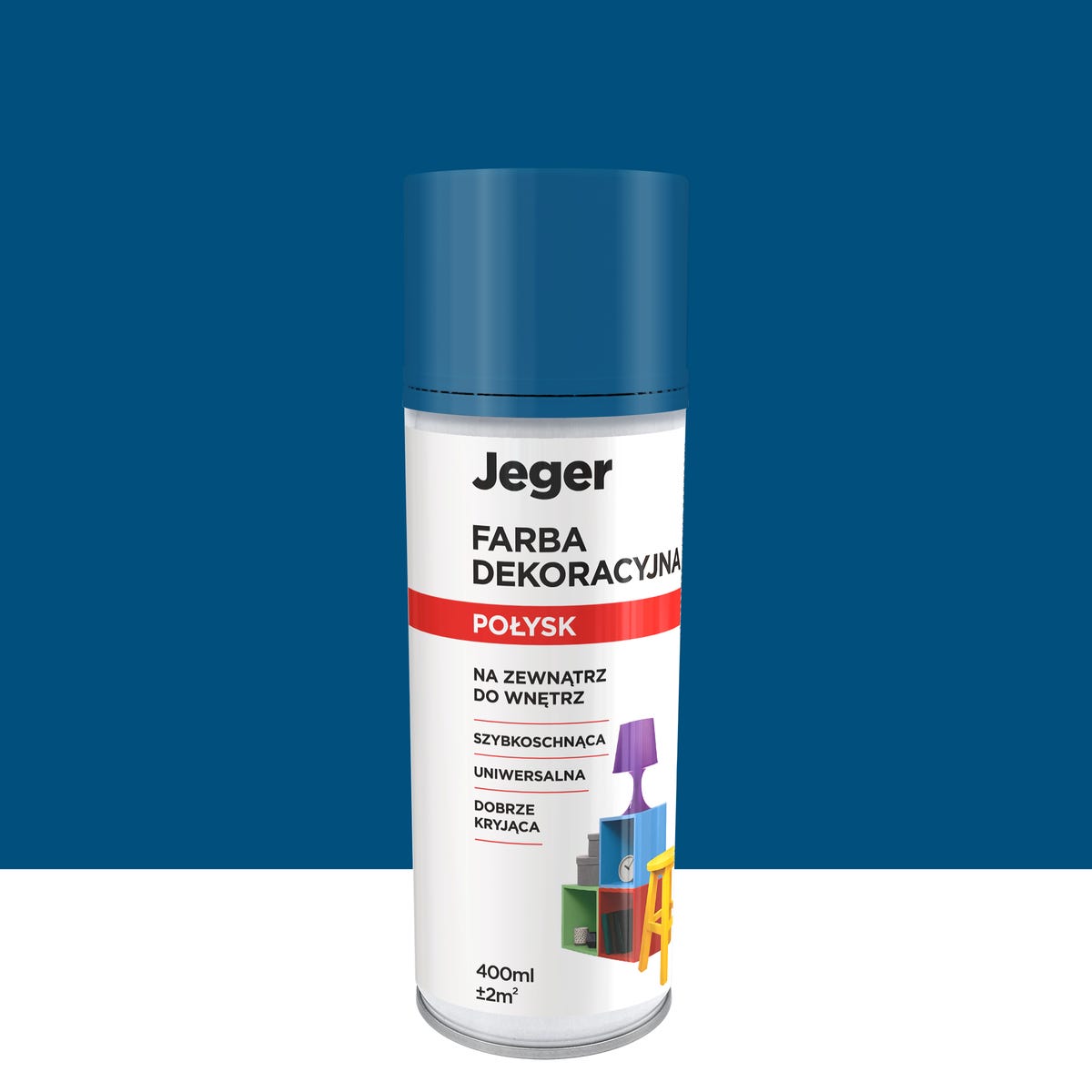 Spray kolor niebieski 0.4 l połysk Jeger