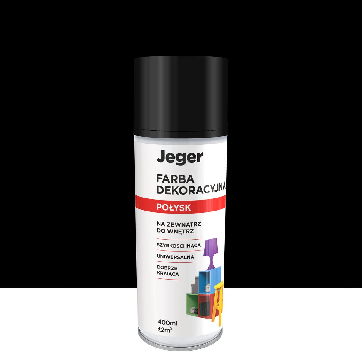 Spray 0.4 l czarny połysk Jeger