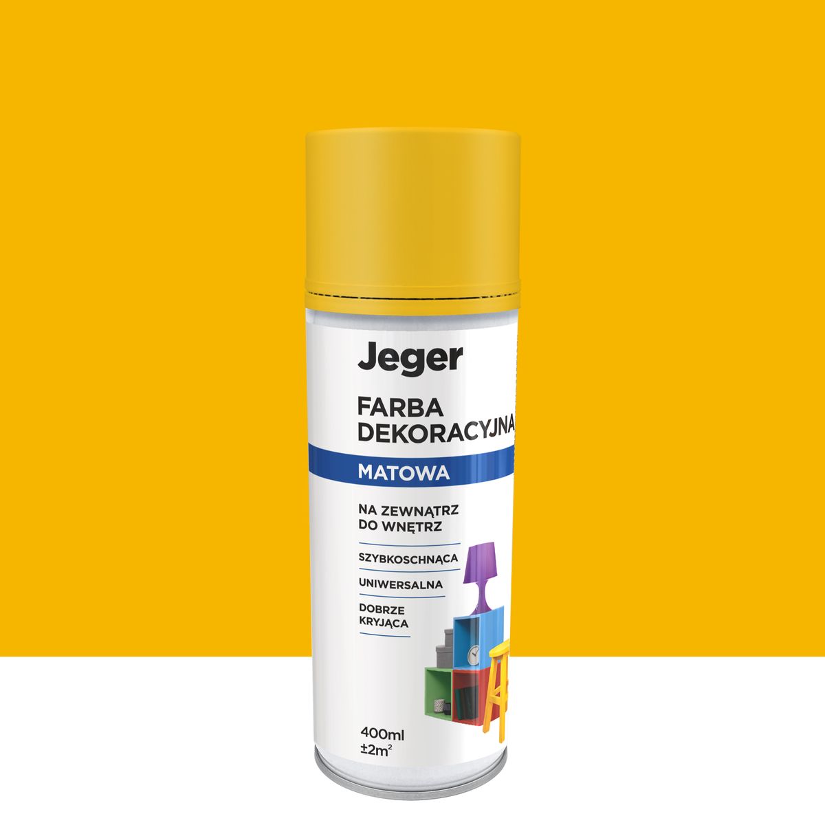 Spray 0.4 l żółty mat Jeger