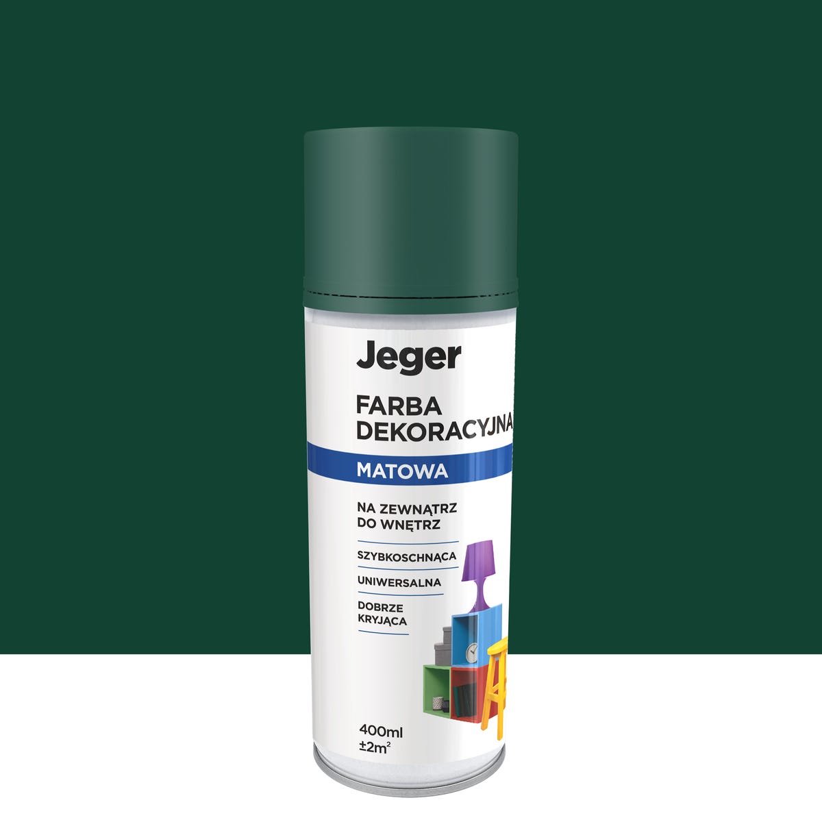 Spray 0.4 l zielony mat Jeger