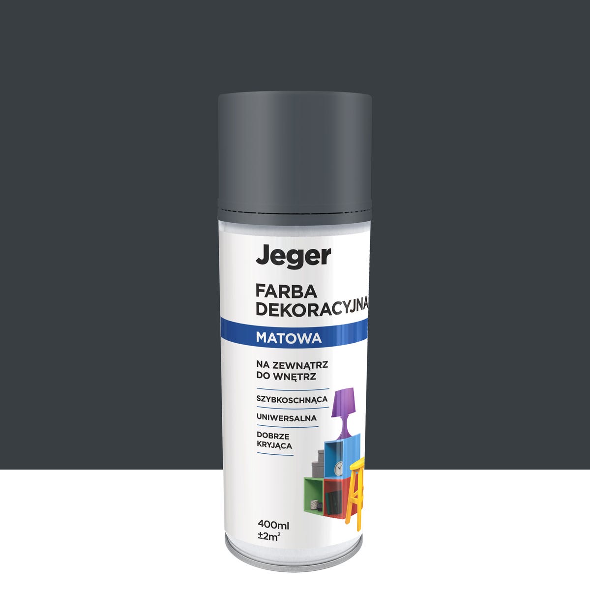Spray 0.4 l szary mat Jeger