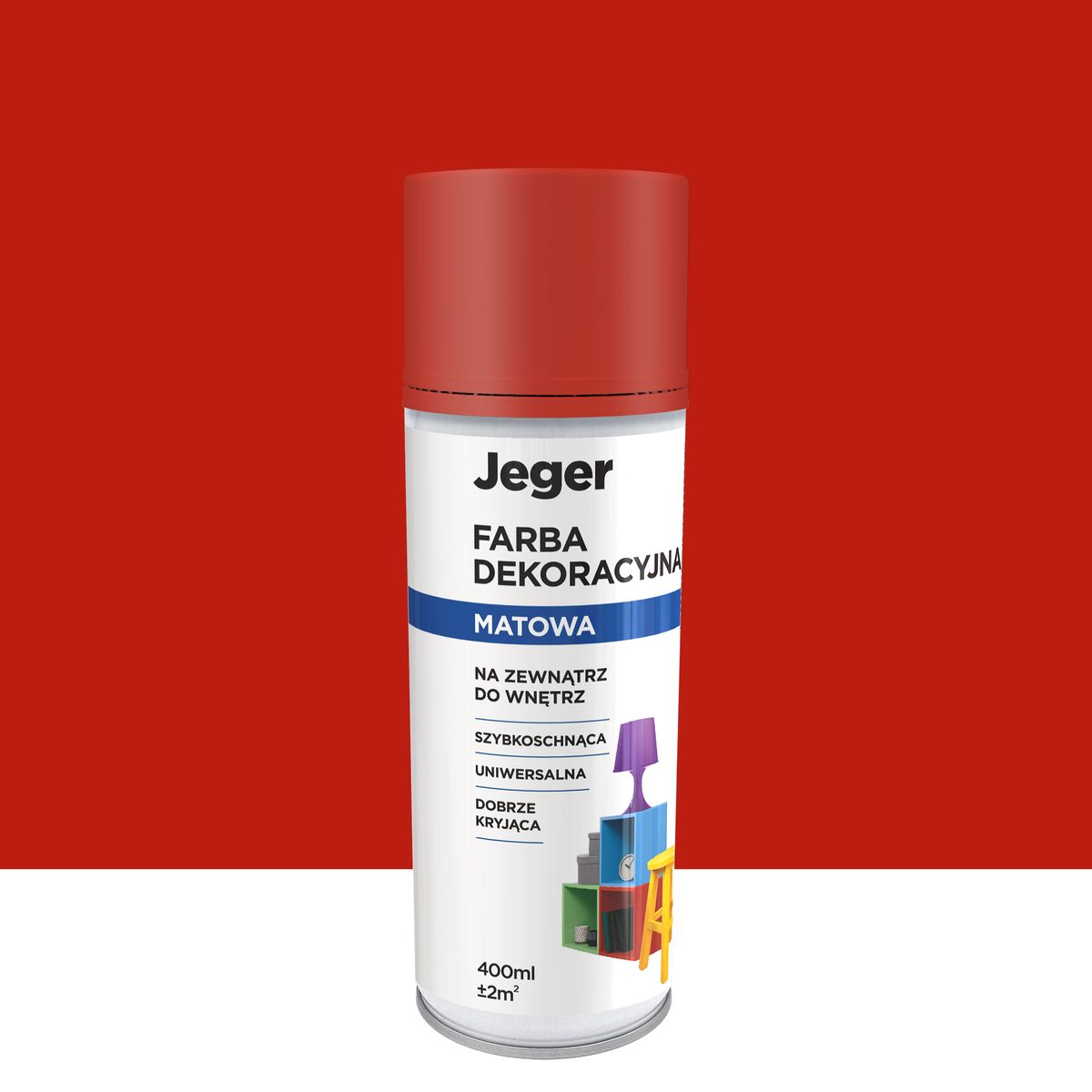 Spray 0.4 l czerwony mat Jeger