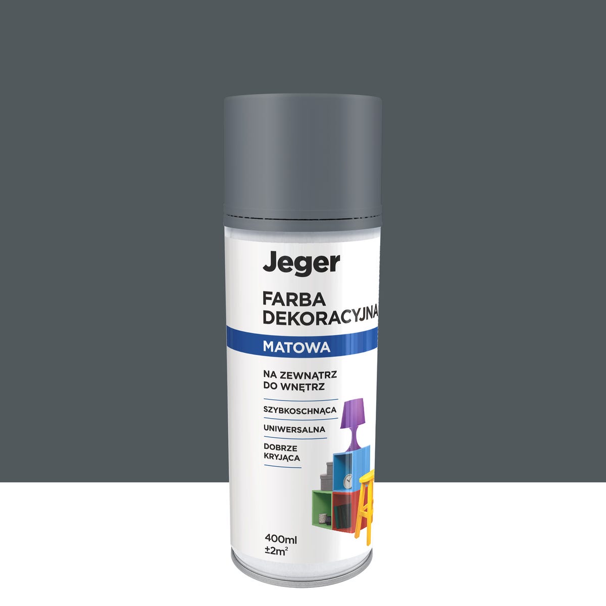Spray 0.4 l szary mat Jeger