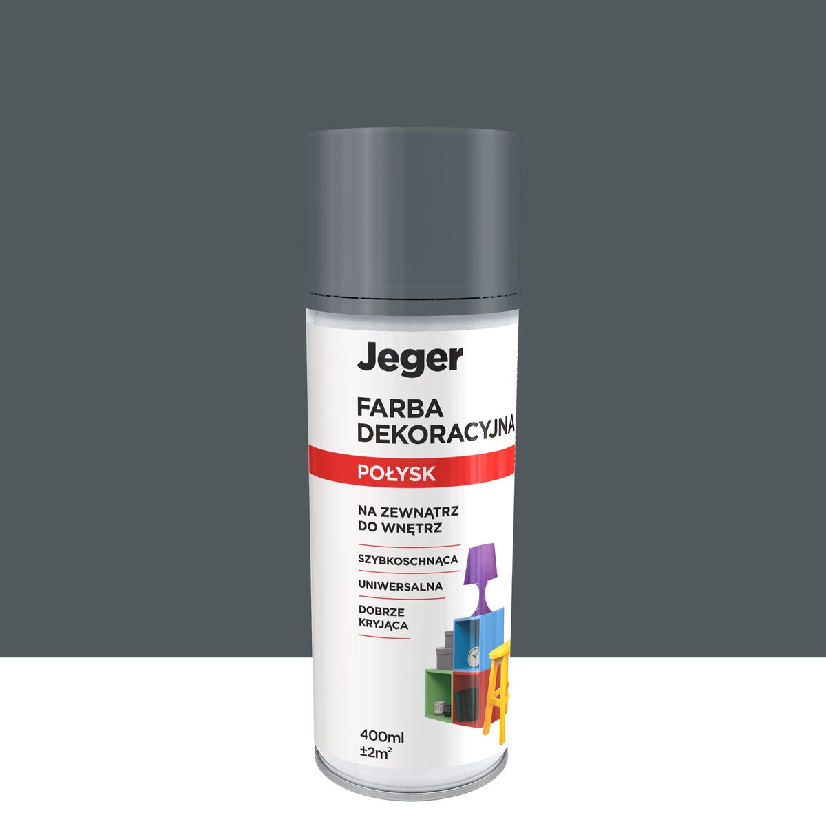 Spray 0.4 l szary połysk Jeger