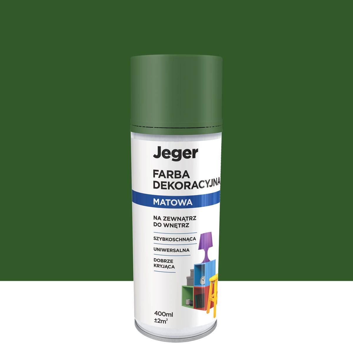 Spray 0.4 l zielony mat Jeger