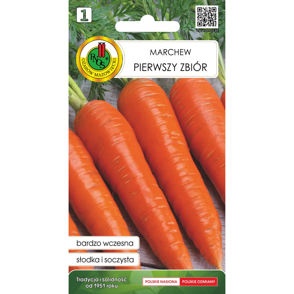 Marchew jadalna Pierwszy Zbiór nasiona Pnos