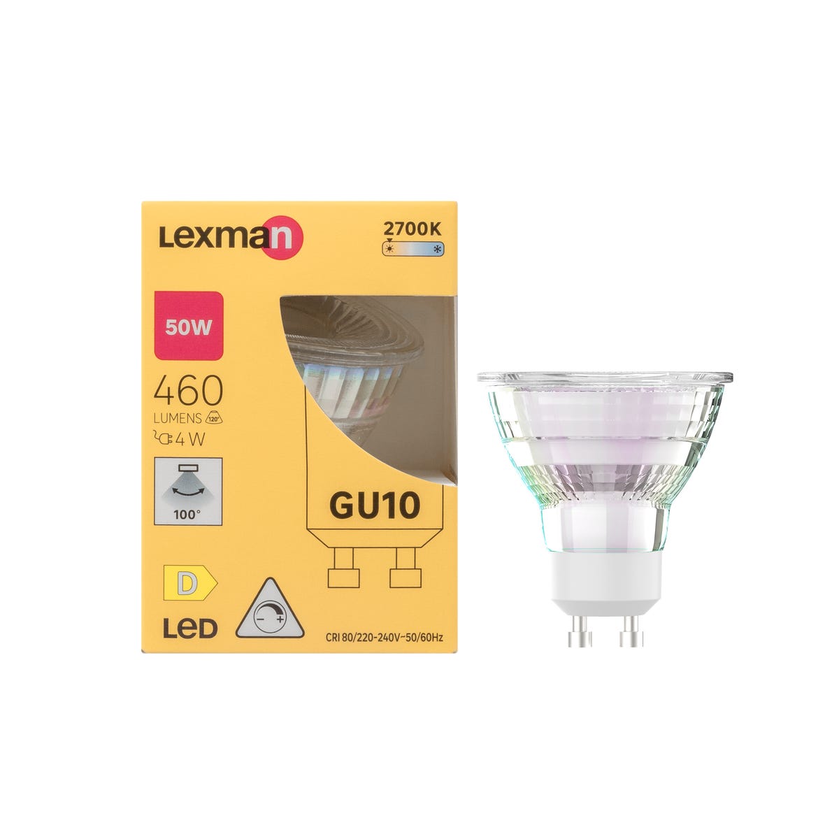 Żarówka LED GU10 4 W 460 lm Ciepła biel Lexman