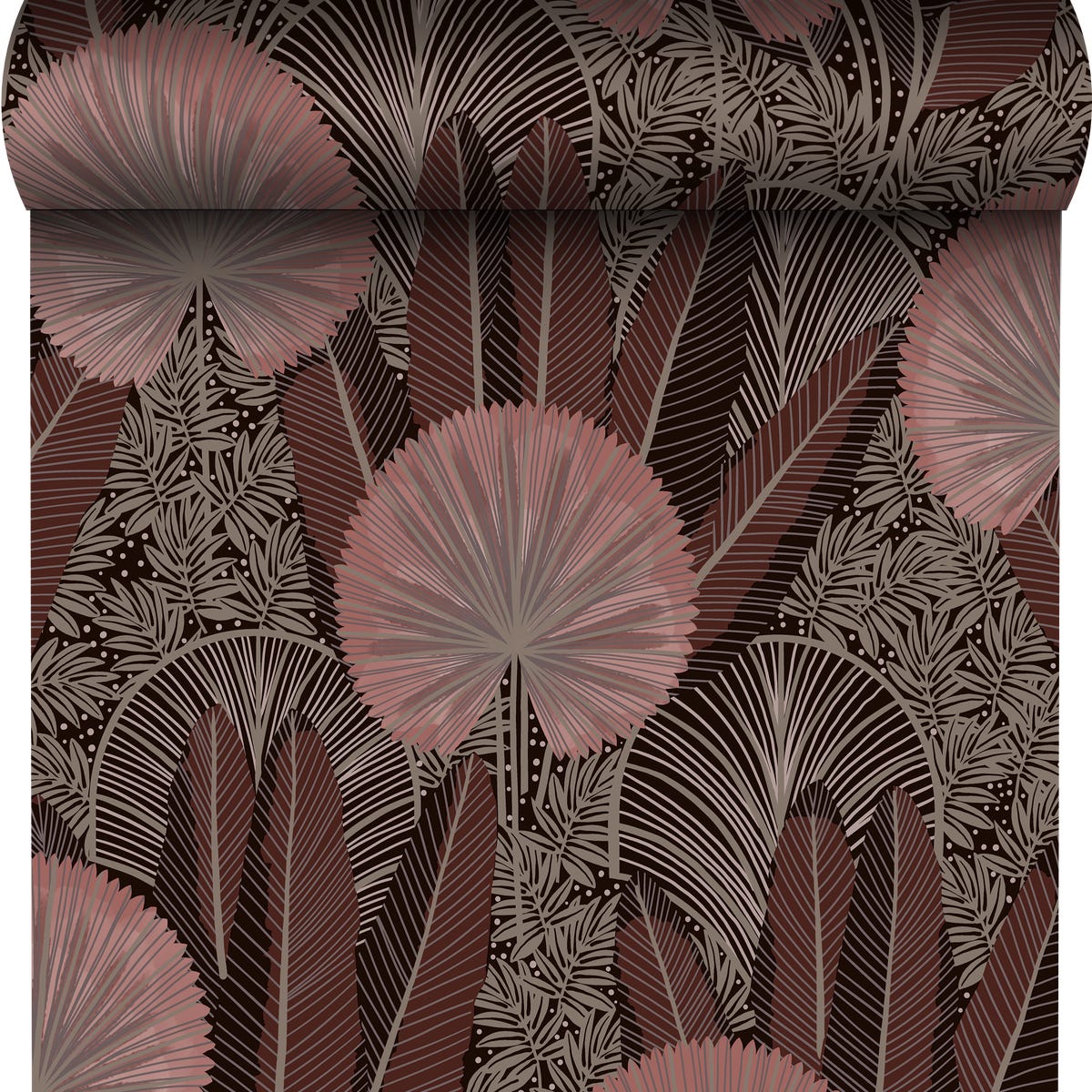 Tapeta Dandelion A54702 liście różowa winylowa na flizelinie