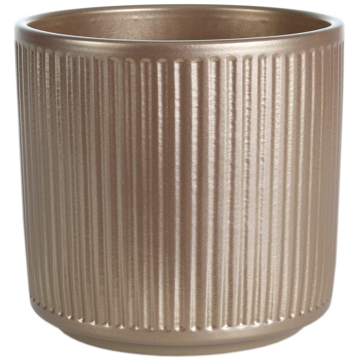Cermax Osłonka doniczki ceramiczna Walec 12cm perłowo-złota