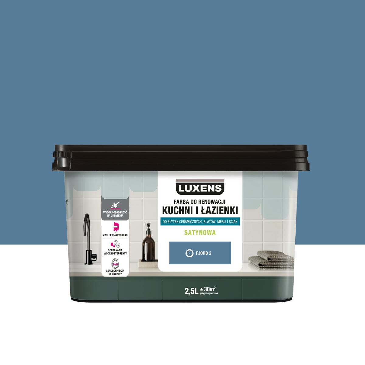 Farba renowacyjna Kuchnia & Łazienka Satin Fjord 2 2.5 l Luxens