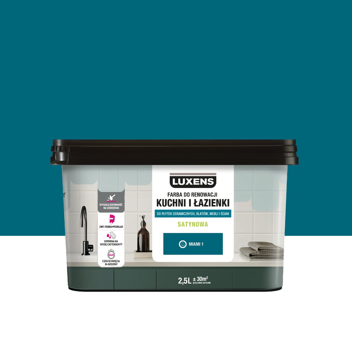 Farba renowacyjna Kuchnia & Łazienka Satin Miami 1 2.5 l Luxens