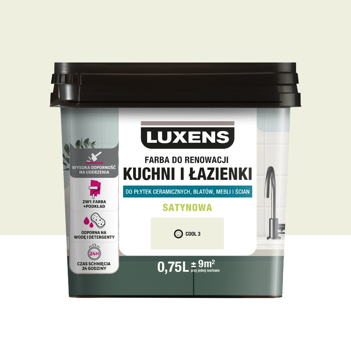 Farba renowacyjna Kuchnia & Łazienka Satin Cool 3 0.75 l Luxens