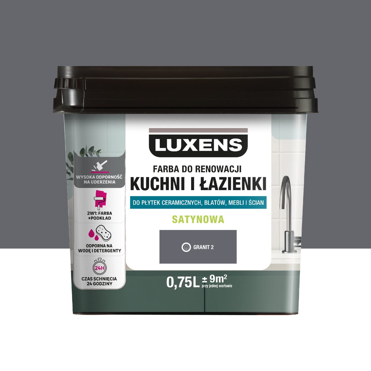 Farba renowacyjna Kuchnia & Łazienka Satin Granit 2 0.75 l Luxens