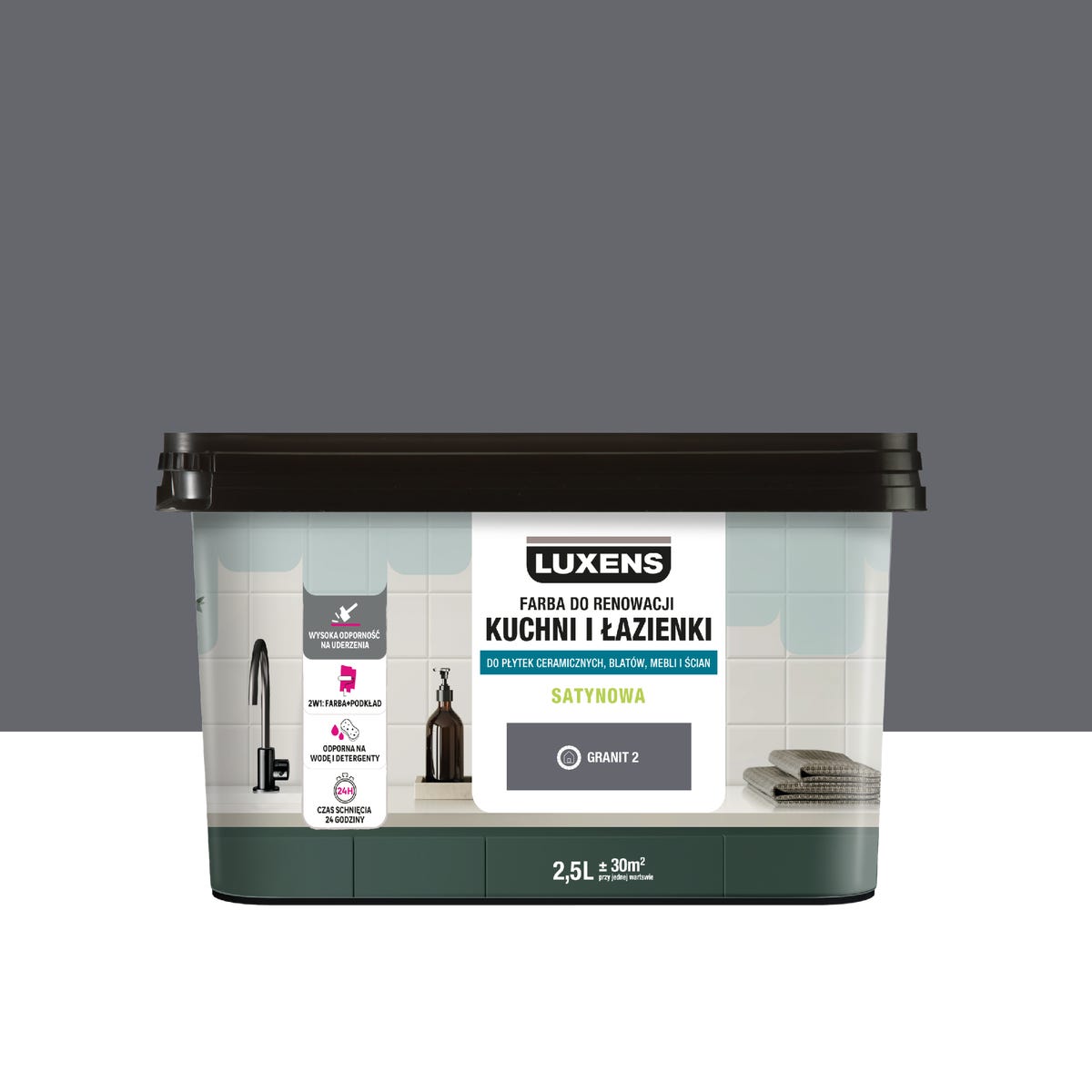 Farba renowacyjna Kuchnia & Łazienka Satin Granit 2 2.5 l Luxens
