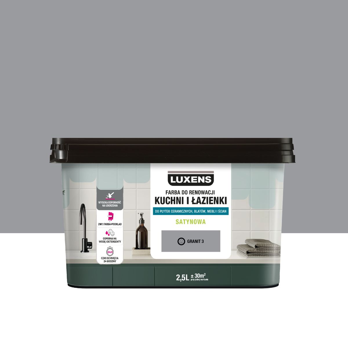Farba renowacyjna Kuchnia & Łazienka Satin Granit 3 2.5 l Luxens