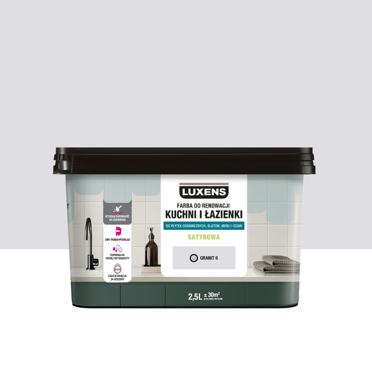 Farba renowacyjna Kuchnia & Łazienka Satin Granit 6 2.5 l Luxens