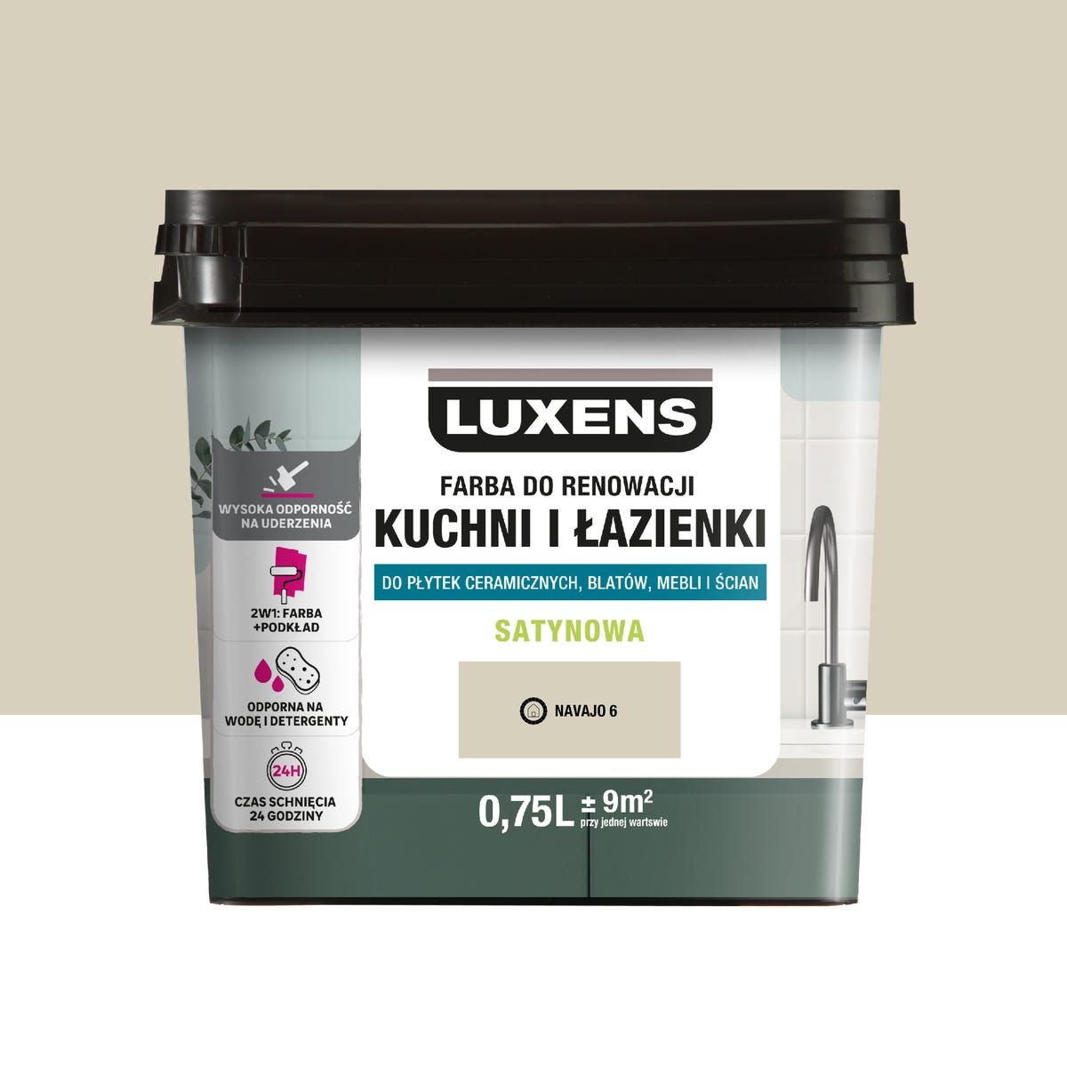 Farba renowacyjna Kuchnia & Łazienka Satin Navajo 6 0.75 l Luxens