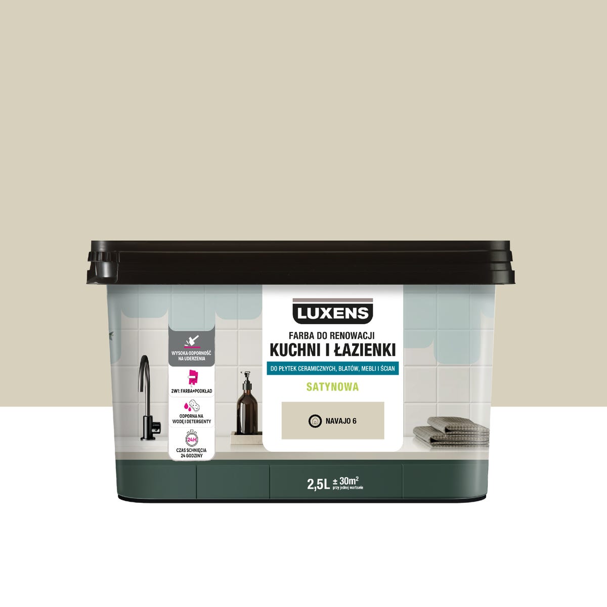 Farba renowacyjna Kuchnia & Łazienka Satin Navajo 6 2.5 l Luxens