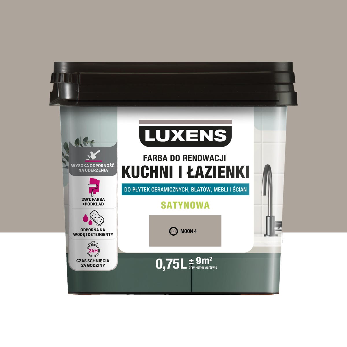 Farba renowacyjna Kuchnia & Łazienka Satin Moon 4 0.75 l Luxens