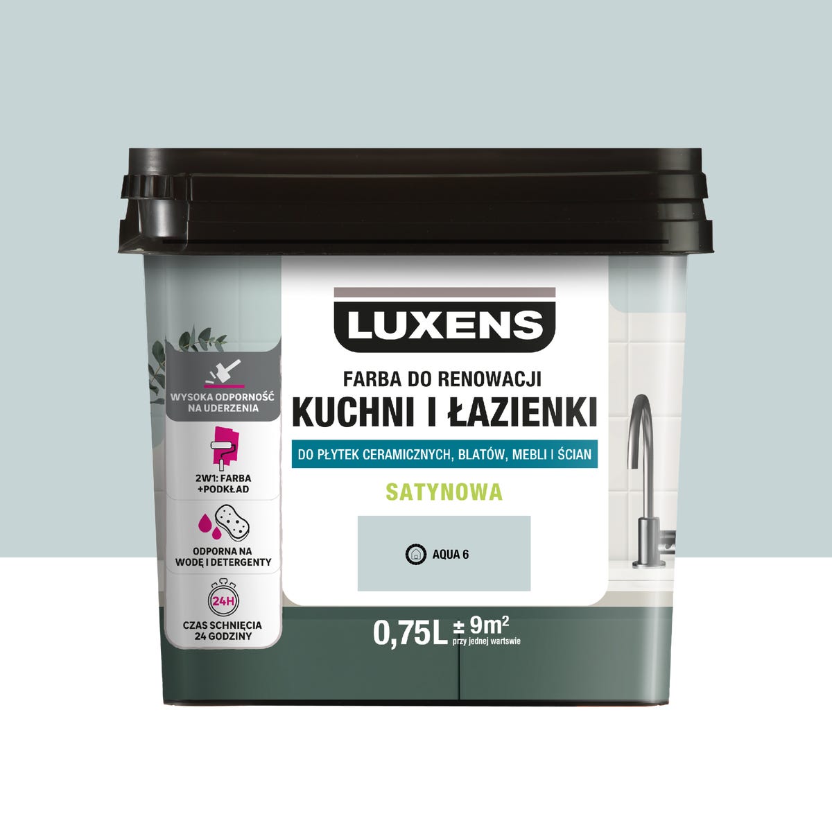 Farba renowacyjna Kuchnia & Łazienka Satin Aqua 6 0.75 l Luxens