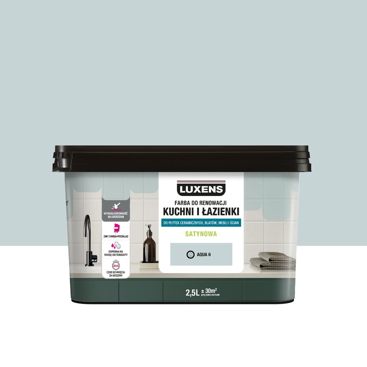 Farba renowacyjna Kuchnia & Łazienka Satin Aqua 6 2.5 l Luxens
