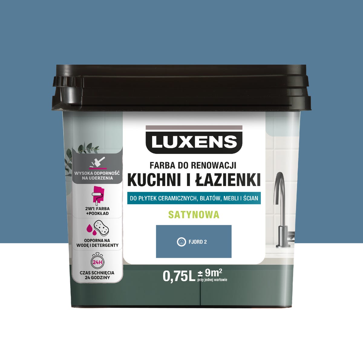 Farba renowacyjna Kuchnia & Łazienka Satin Fjord 2 0.75 l Luxens