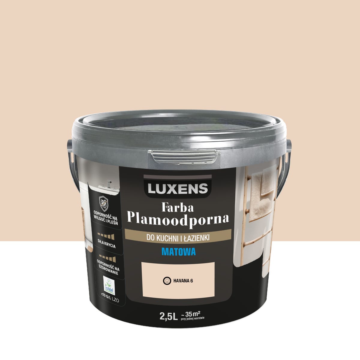 Luxens Farba Plamoodporna do kuchni i łazienki Havana 6 2.5 l