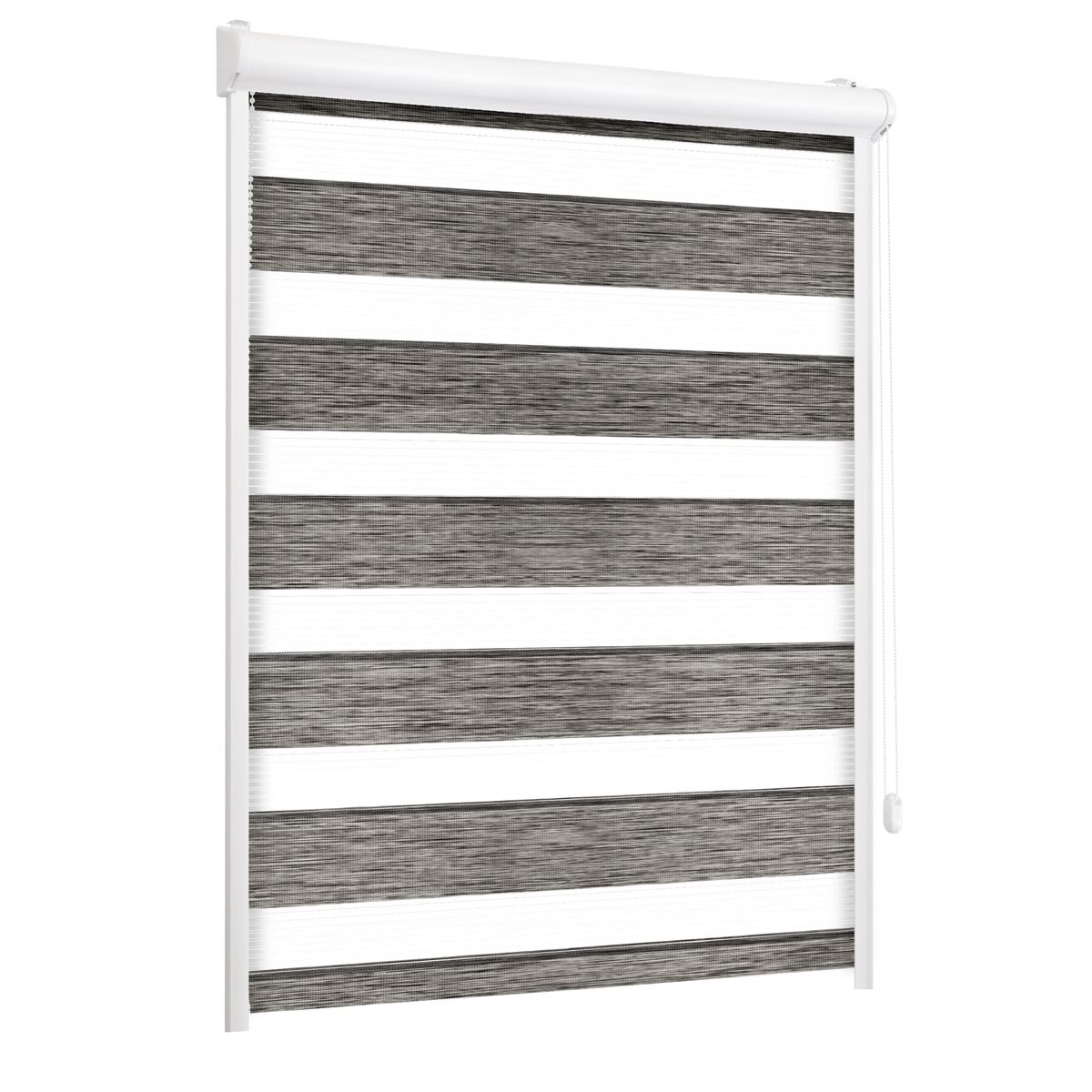 Roleta w kasecie dzień noc Naturale szara 90 x 220 cm prawa