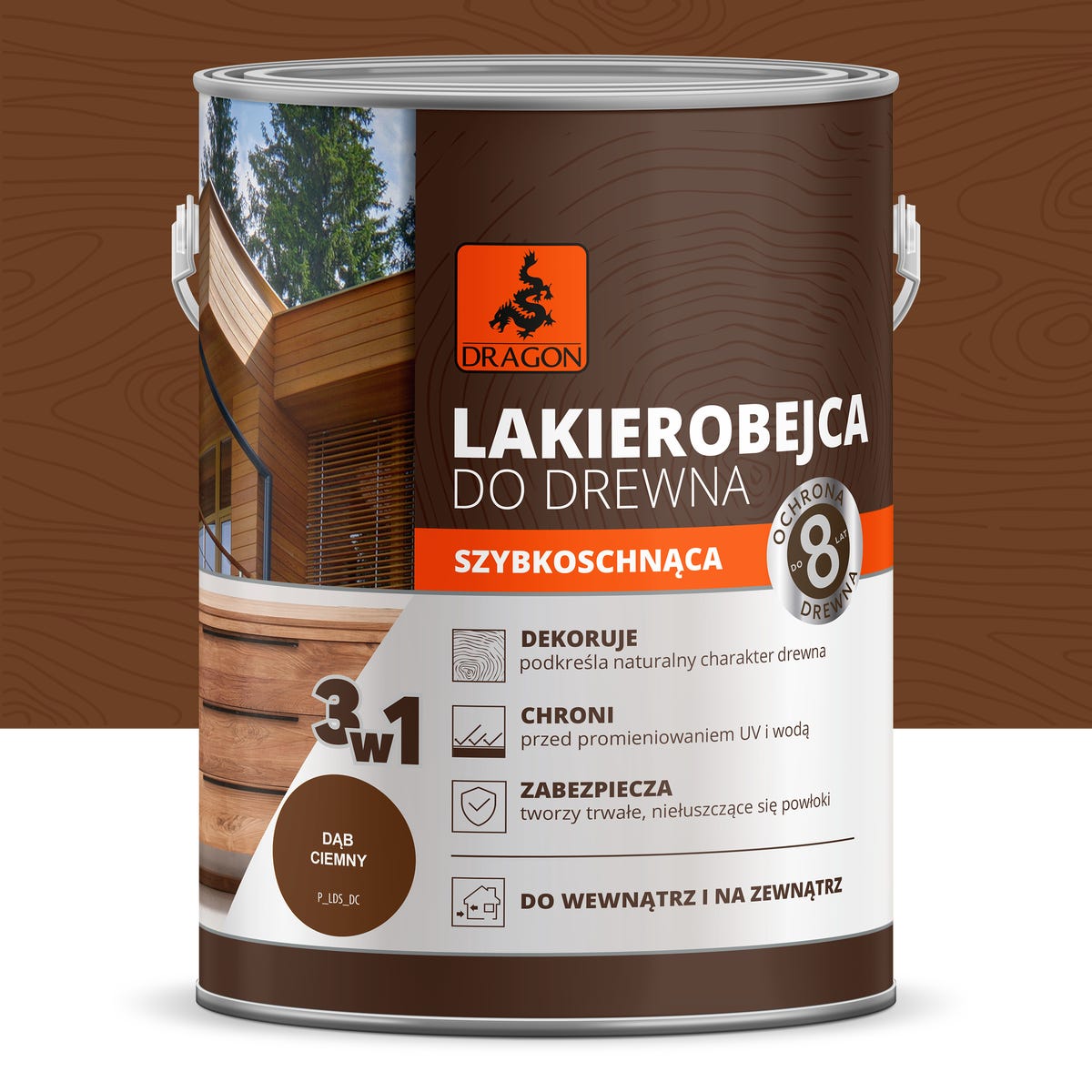 Dragon Lakierobejca Szybkoschnąca 0.2 l Dąb ciemny