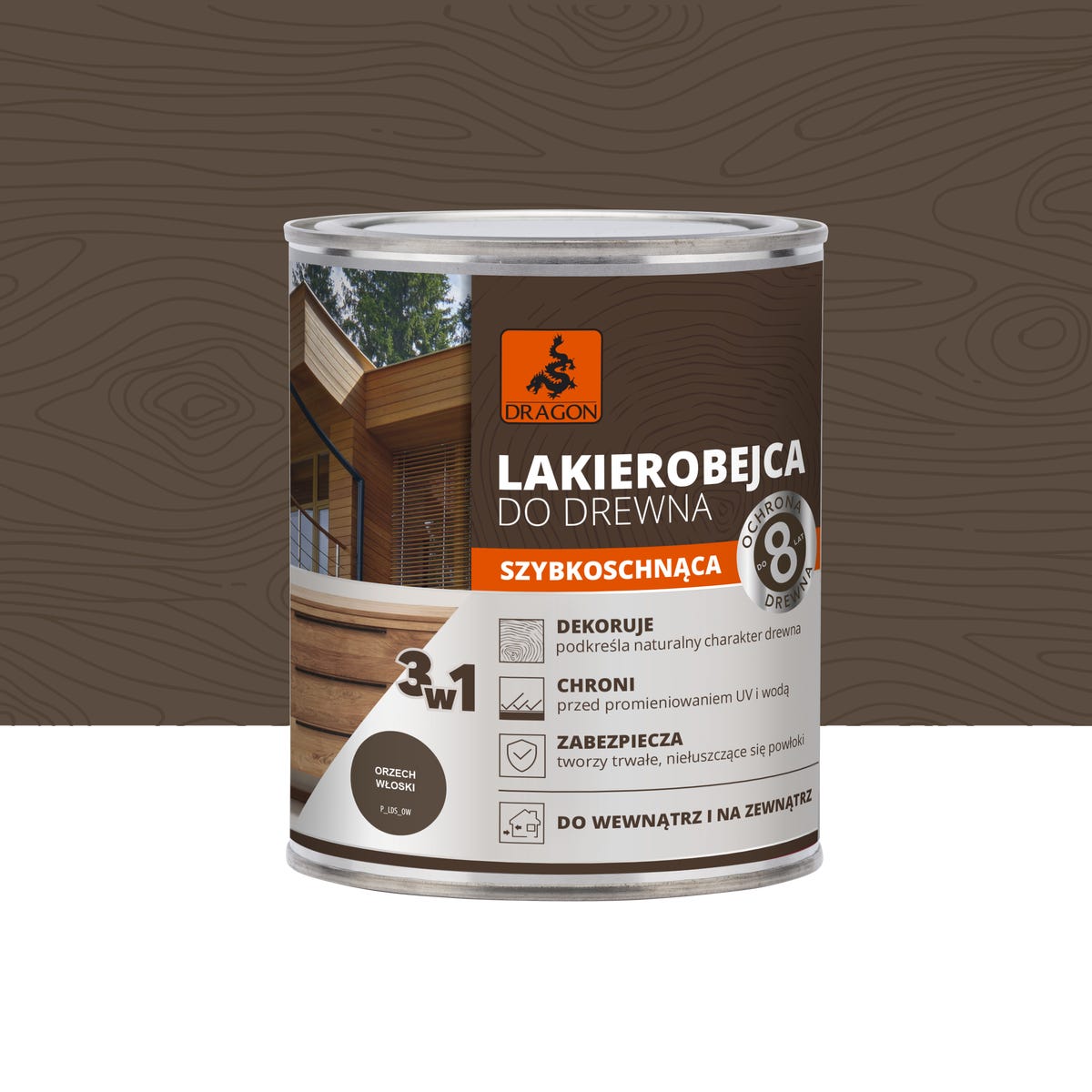Dragon Lakierobejca Szybkoschnąca 0.7 l Orzech włoski