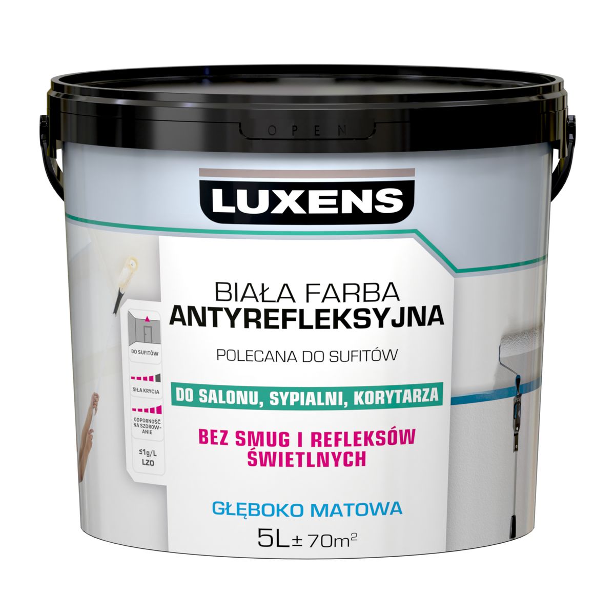 Luxens Farba Antyrefleksyjna emulsja biała 5 l