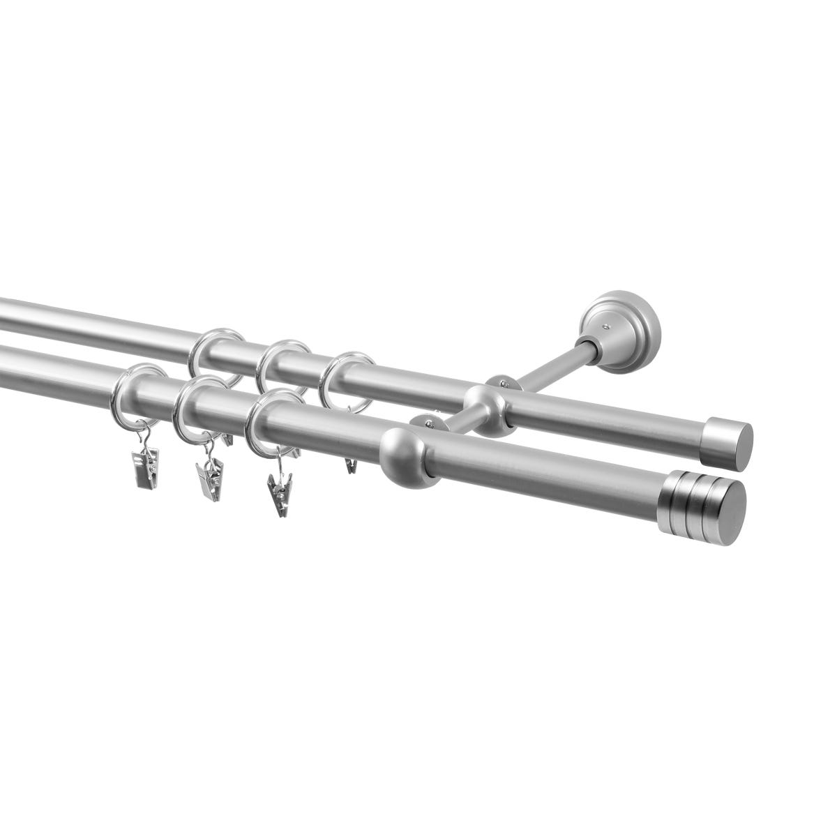Karnisz Cylinderek 160 cm podwójny chrom 19/16 mm Inspire