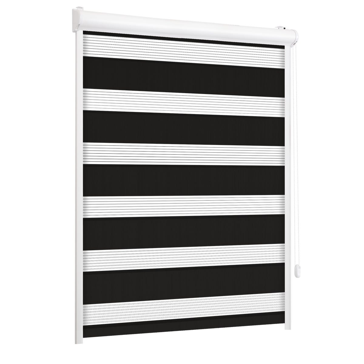 Roleta w kasecie dzień noc Classic czarna 81 x 220 cm prawa