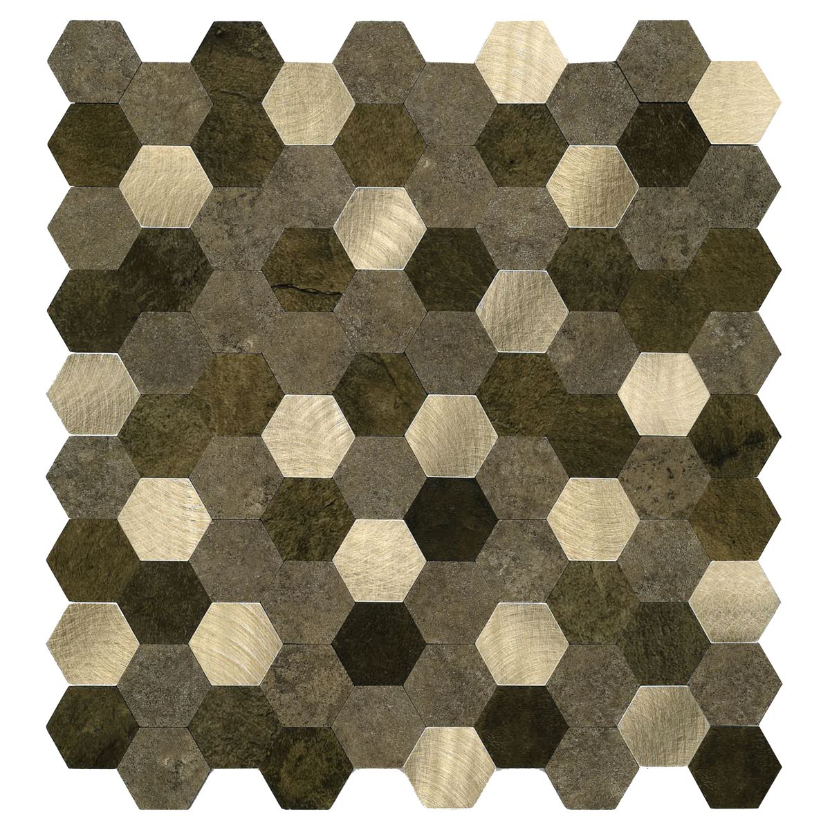 Panele ścienne Deko samoprzylepne PCV Gold Hexagon 30x30.3 cm grubość 4 mm