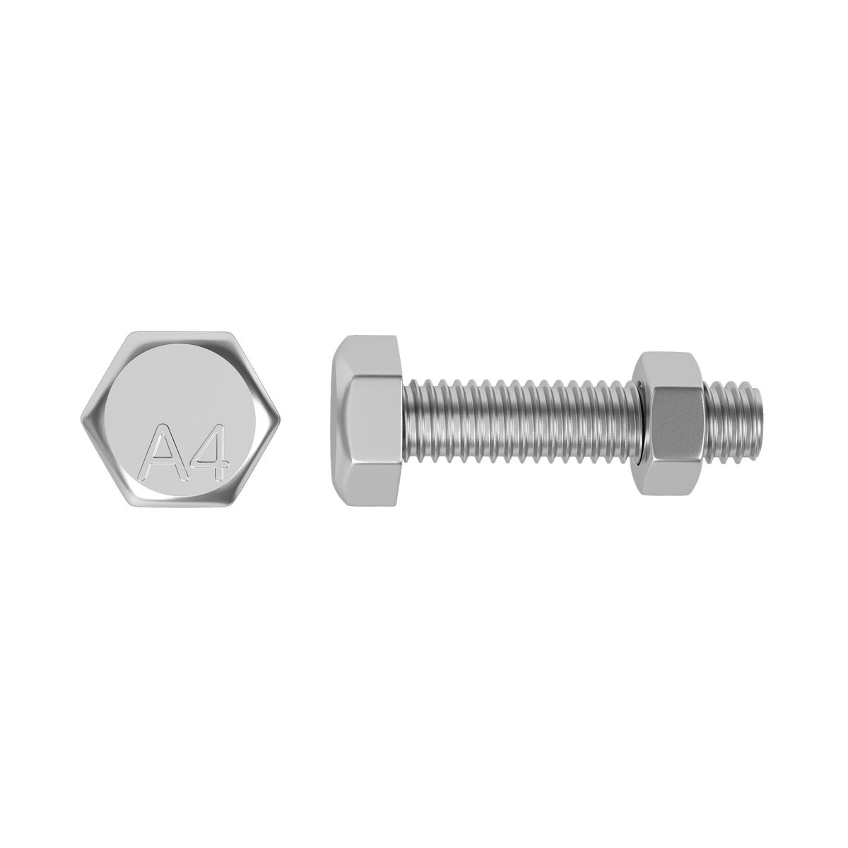 Standers Śruba łeb sześciokątny 4 mm stal nierdzewna 8 x 30 mm 4 szt.