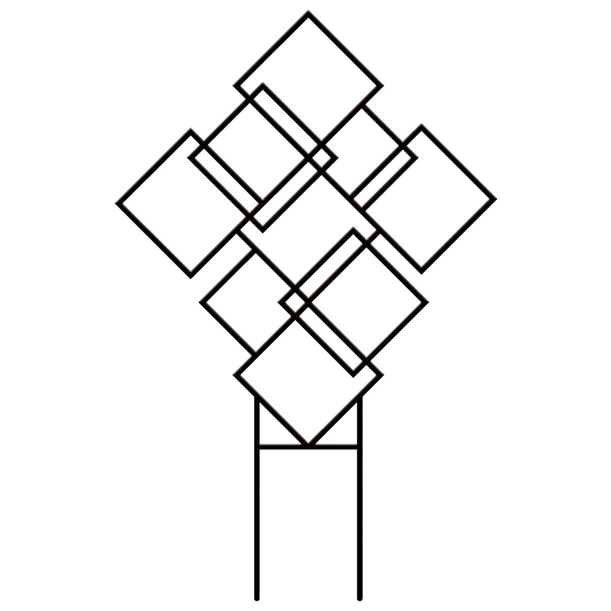 Form-Plastic Podpórka do roślin 46 cm kwadraty czarna