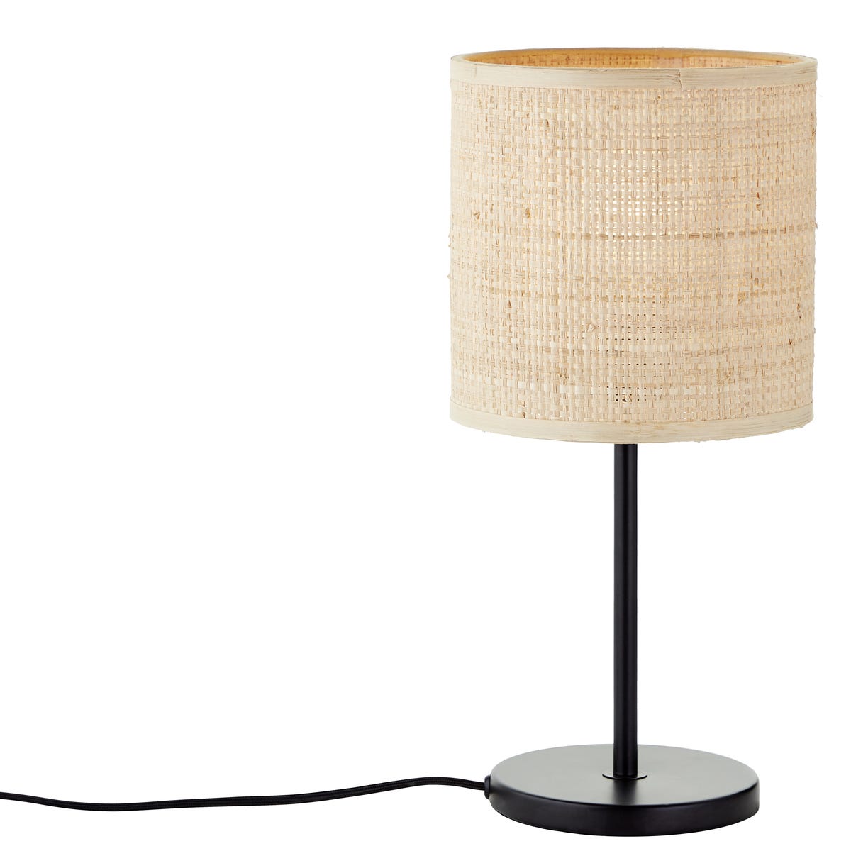 Lampka stołowa Carvi czarny raffia E27 Inspire
