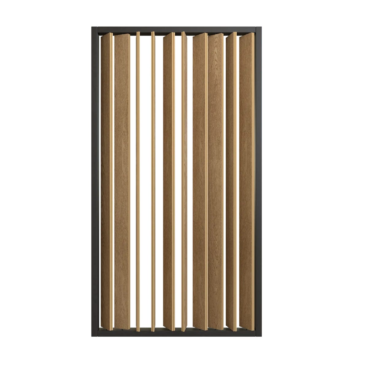 Lamele obrotowe separujące 202.5x110 cm dębowy z czarną ramą