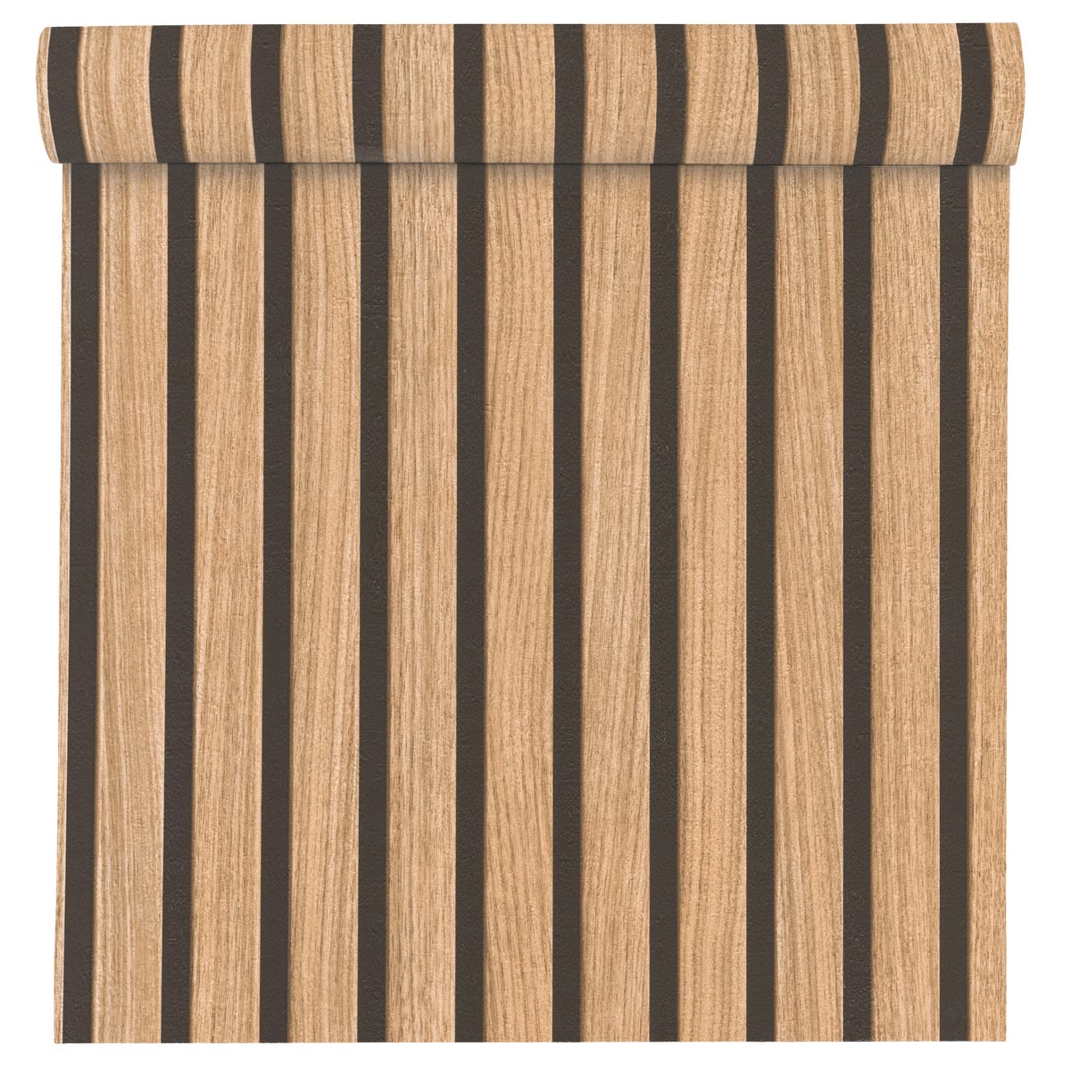 Tapeta Lamelki imitacja drewna 278408 beżowo-czarna papierowa