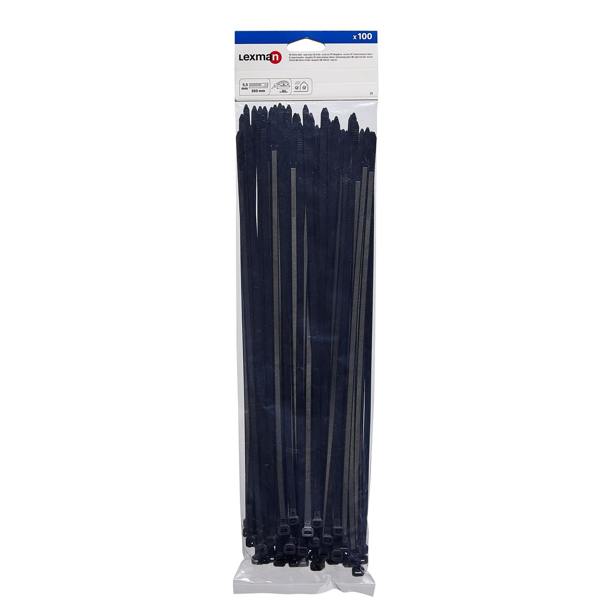 LEXMAN Opaska zaciskowa 5.5 x 350 mm 100 szt. czarny