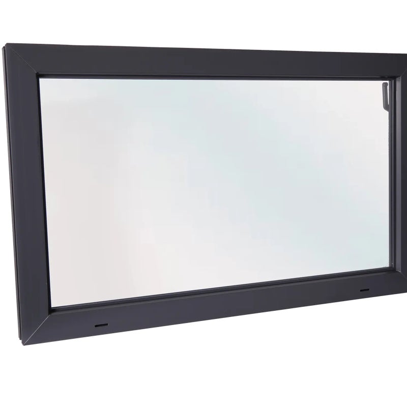 Okno PCV szyba pojedyńcza gospodarcze antracytowe 1000x600 mm uchylne do wewnątrz ACO KIPP