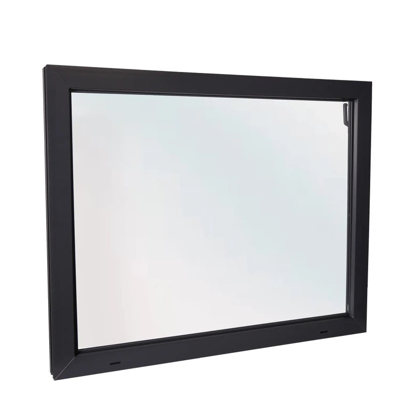 Okno PCV szyba pojedyńcza gospodarcze antracytowe 1000x800 mm uchylne do wewnątrz ACO KIPP